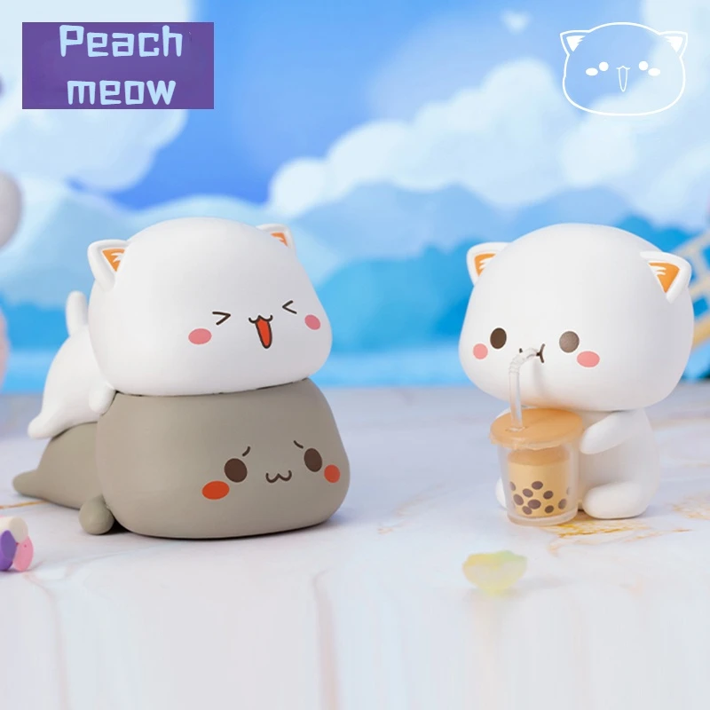 

Honey Peach Cat Second Generation Lucky Cat Animal Blind Box Cute Cartoon Doll Figure Birthday Gift Christmas Present Model Toys