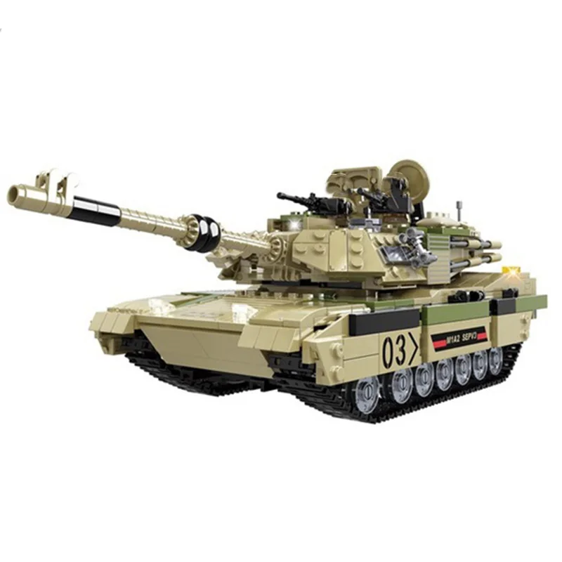 Военная серия American Abrams M1A2 основной боевой танк модель DIY аксессуары строительные