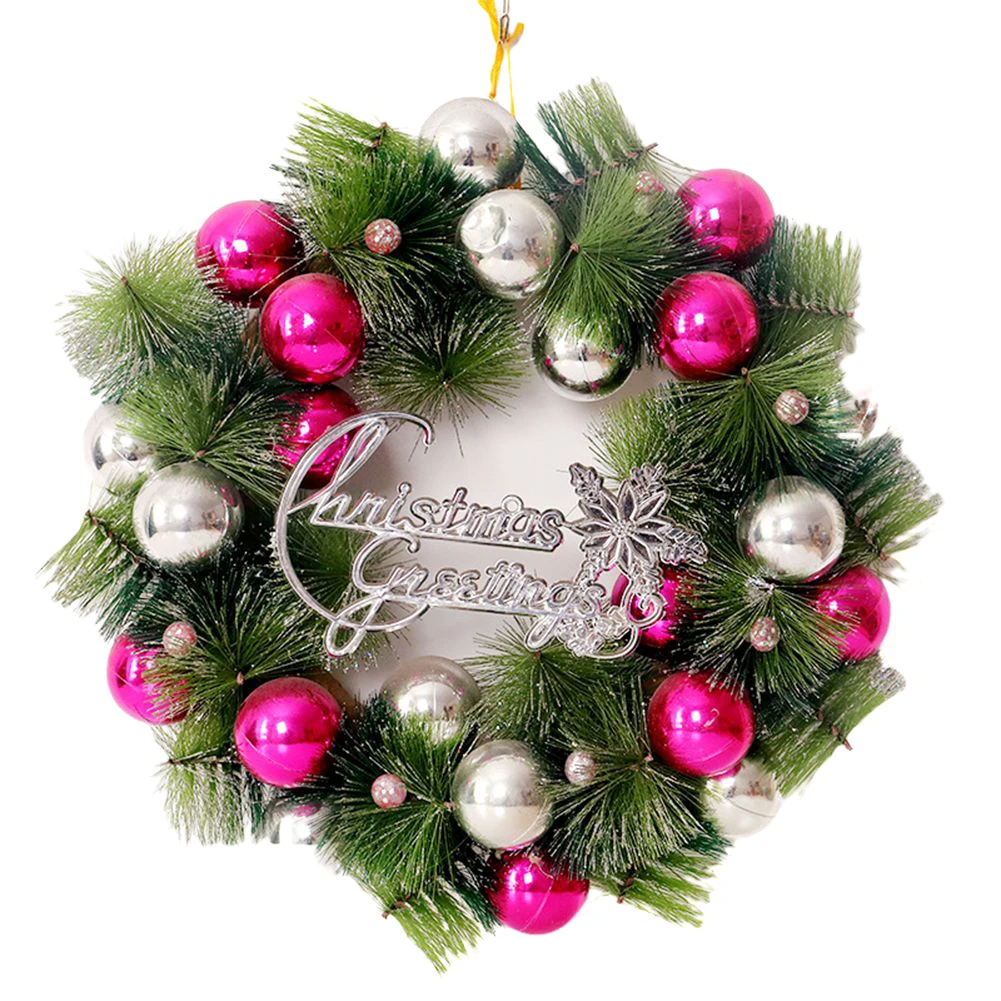 

30CM Christmas Pine Needle Garland Hotel Shopping Mall Hanging Wreath Venue Layout Props Door Window Wall Drop Ornaments
