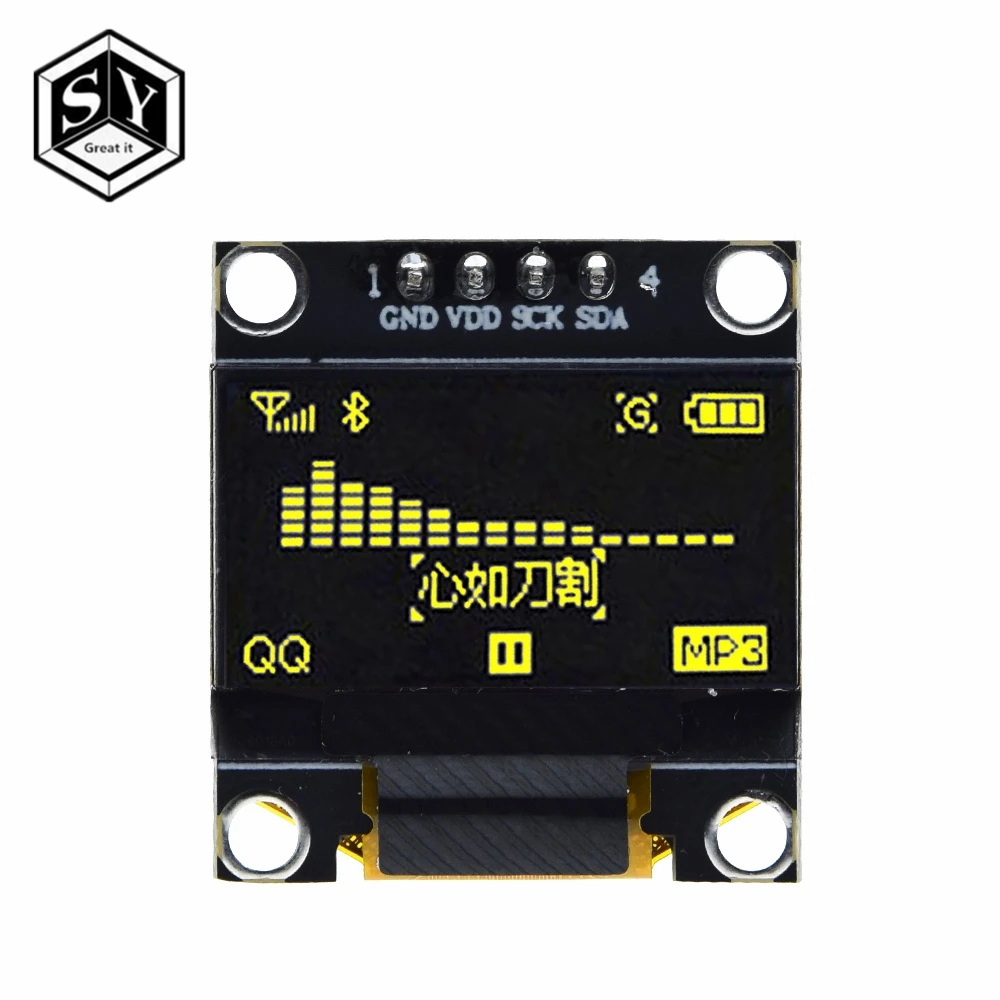 0,96 дюймов IIC Серийный белый OLED дисплей модуль 128X64 IEC SSD1306 12864 плата с ЖК-экраном GND VCC SCL SDA 0,9" для Arduino черный