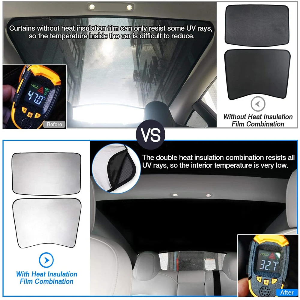 Солнцезащитный козырек для крыши Tesla Model 3 с однослойным покрытием из серебристой