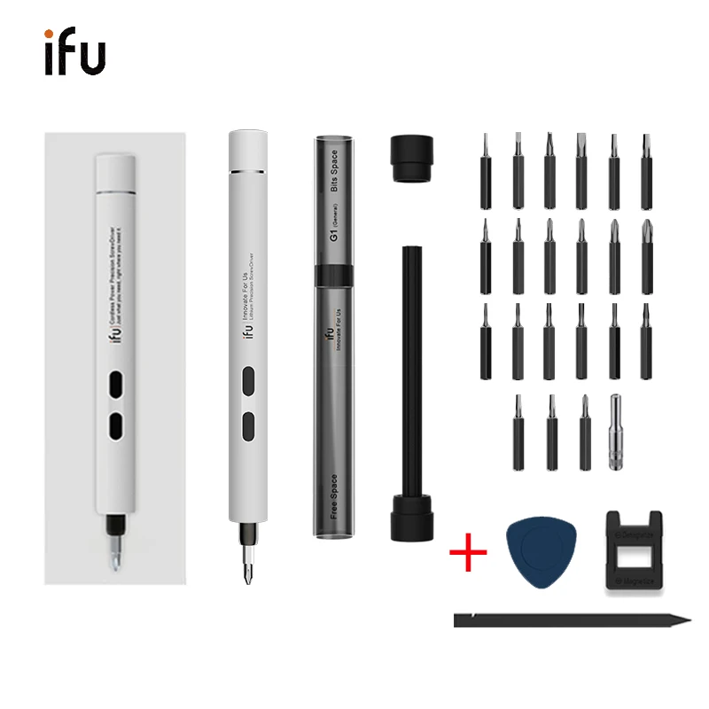 IFu Портативная Беспроводная электрическая отвертка с 22 сверлами для маленьких