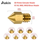Сопла экструдера для 3D-принтера V5, V6, MK8, MK10, 0,4 мм, латунные сопла для Ender 3 Creality CR-10, CR-10S, 0,2, 0,3, 0,5, 0,6, 0,8 мм