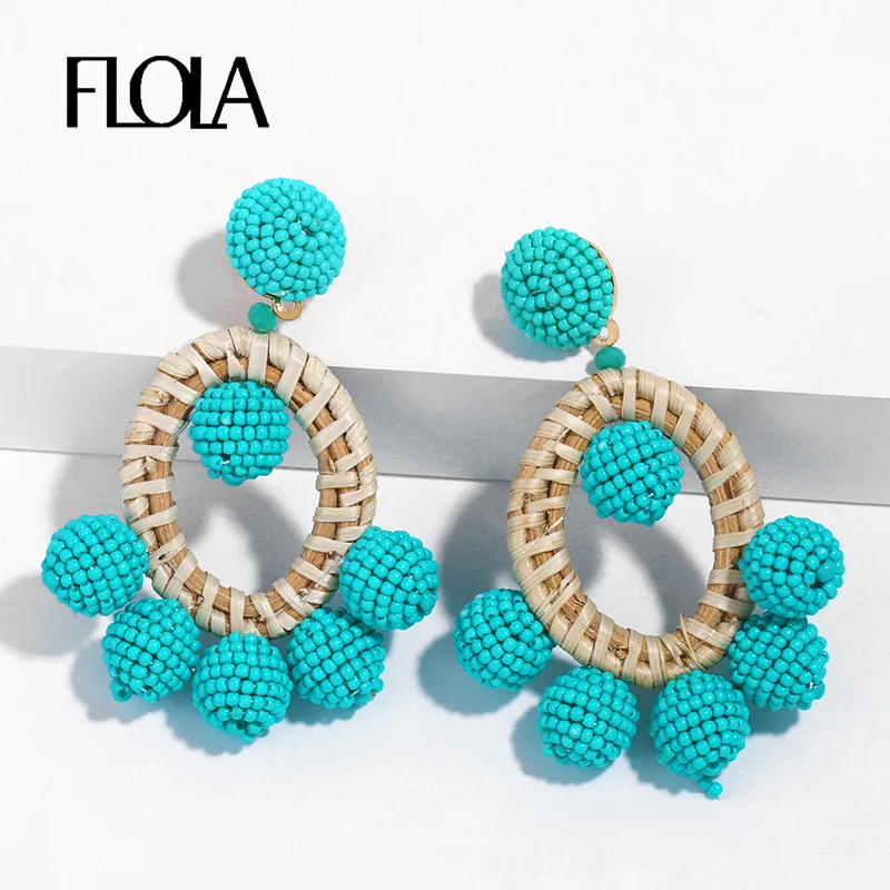 Женские бисерные серьги FLOLA ручной работы в стиле бохо эффектные дизайнерские