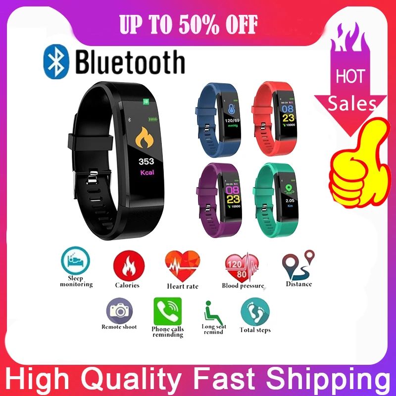 Смарт браслет ID115 PLUS смарт с цветным экраном спортивные часы шагомером фитнес