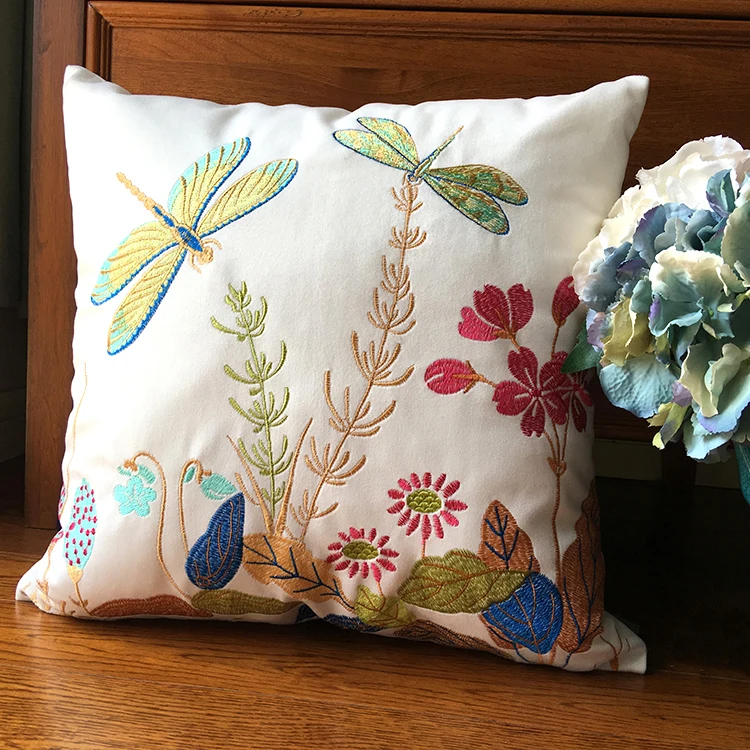 Льняной чехол для подушки 45*45 см в винтажном стиле|Наволочки| |