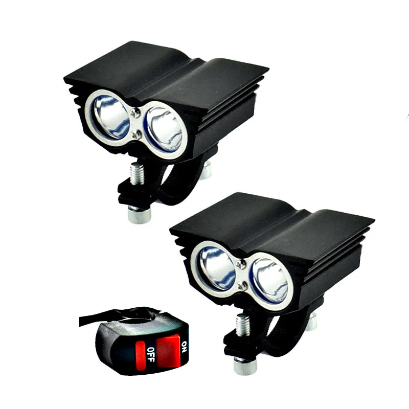 

Фары мотоциклетные светодиодные, 12 В, 20 Вт, 2 светодиода 6000 К