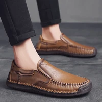 genuine leather casual shoes men loafers moccasins handmade men shoes leather flats zapatos de hombre large size 38 48