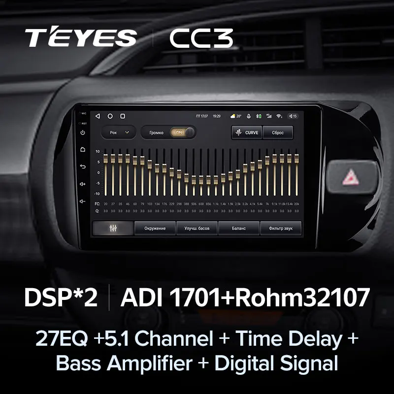 TEYES CC3 Штатная магнитола For Тойота Витц XP130 Toyota Vitz 3 III 2014 - 2019 Right hand driver до 8-ЯДЕР 6 +