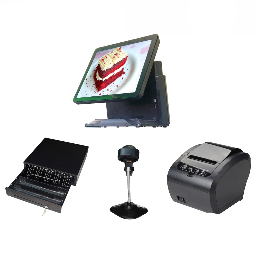 Windows Pos терминал 15 дюймов POS все в одном система емкостный сенсорный экран |