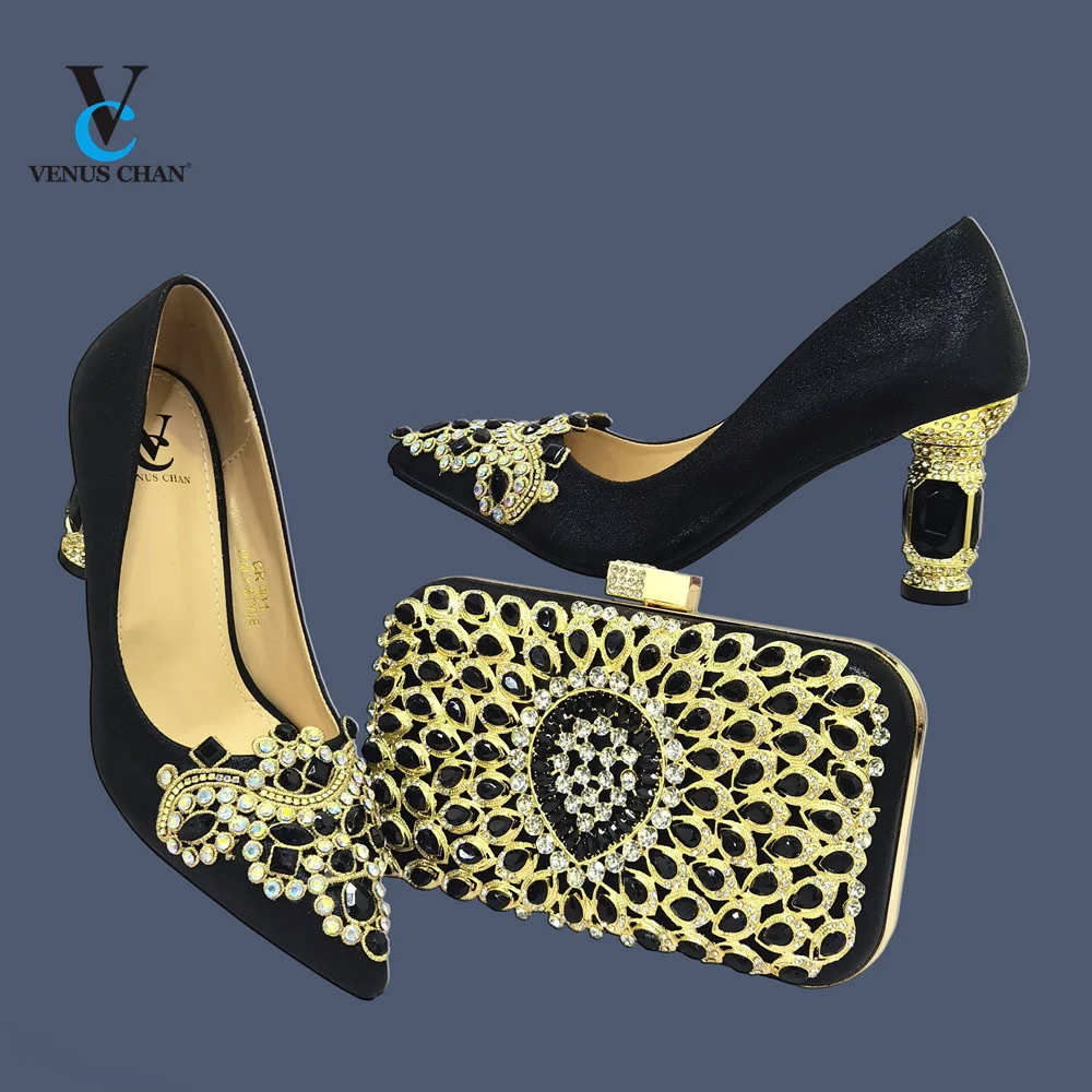 

Модные новые поступления, нигерийские женские шлепанцы с квадратным носком черного цвета высокого качества для свадьбы