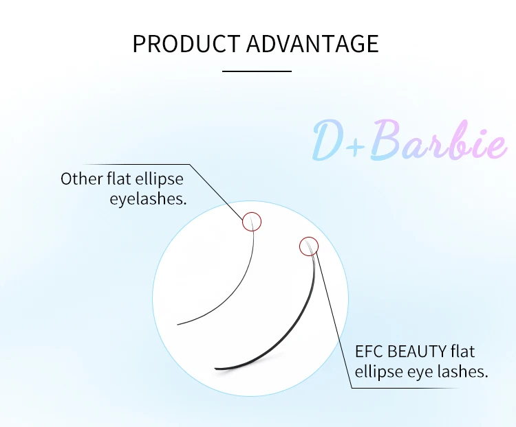 Efc beauty матовые плоские накладные ресницы D+ PROFUSION эпатажные локоны мягче эллипс плоские ресницы разделенные кончики ресниц
