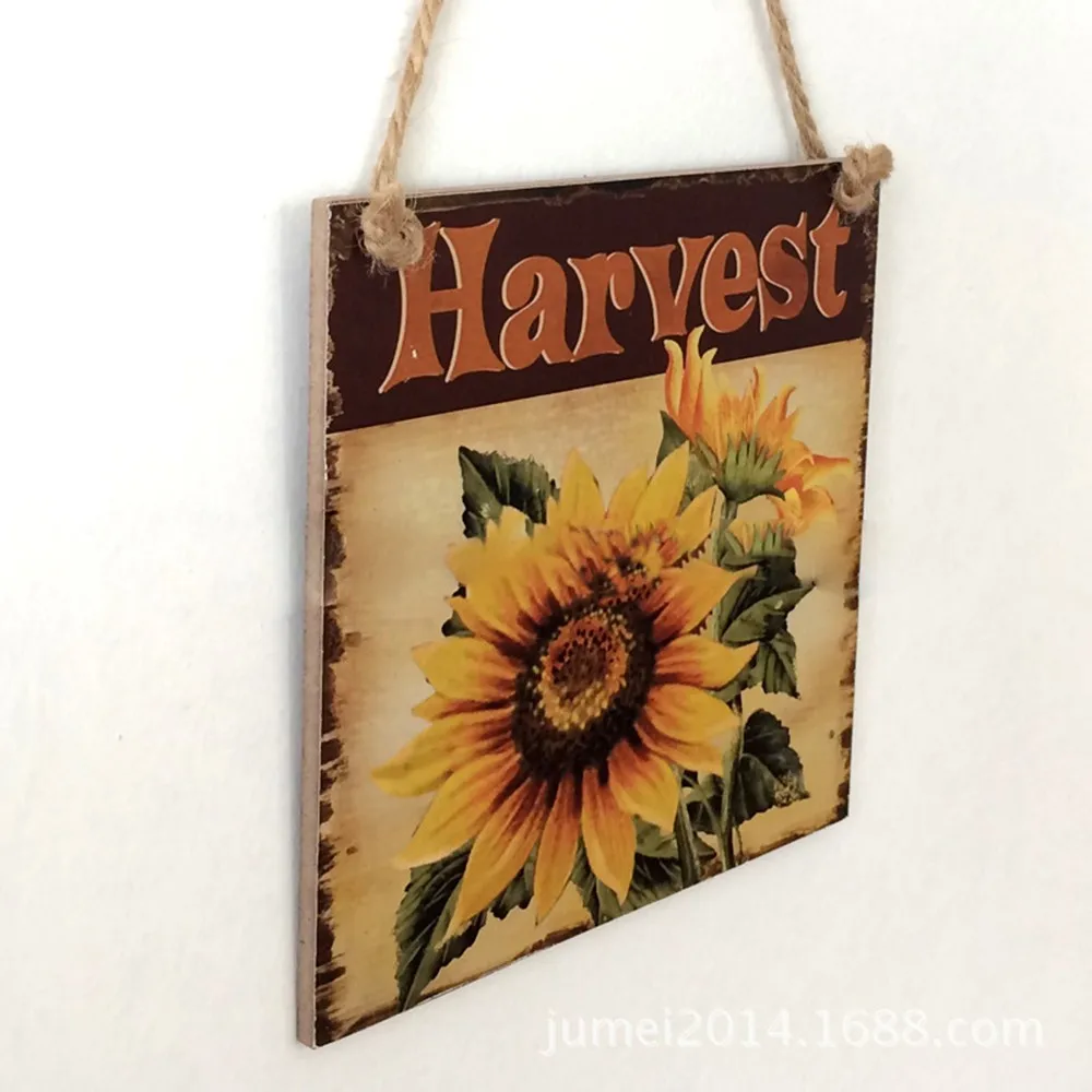 Винтажная деревенская деревянная подвесная доска ферма солнце цветок листинг
