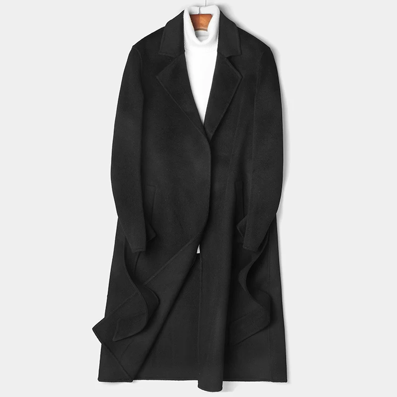 

Двусторонняя шерстяная куртка ручной работы, длинное пальто, осенняя одежда 2020, мужское пальто, пальто, пальто 81Z8809 MY801