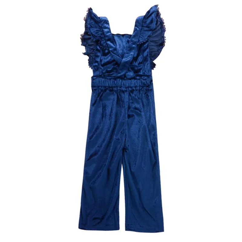 Комбинезон для маленьких девочек в Европейском стиле однотонный плиссированный