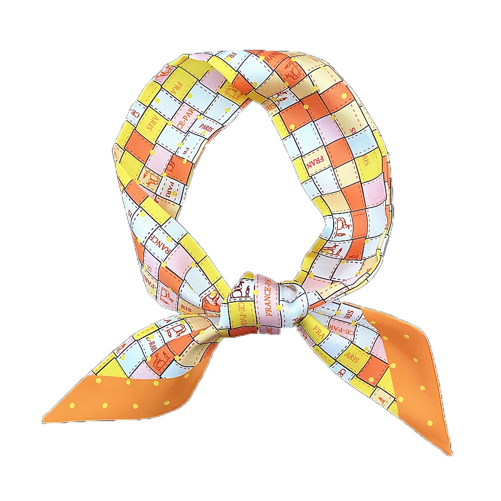 

Бренд 95 см * 5 см маленький длинный сетчатый ремешок для сумки с принтом шелковый шарф Женская Повязка На Голову Галстук Шарфы сумка аксессуа...