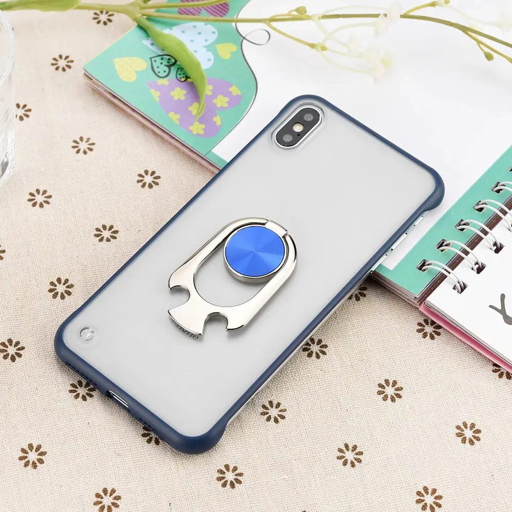 Bottle Opener Ring Stand Holder Case For iPhone X XR XS MAX 7 8 6 6S Plus Luxury Frameless Transparent Matte Hard Phone |