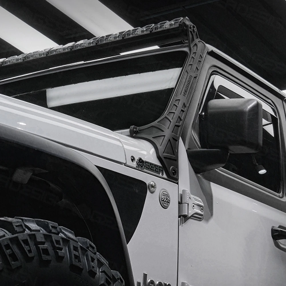 

Для Jeep Wrangler JL 2018-2025 1 пара кронштейнов для крепления на крышу для светодиодной панели 52 дюйма из алюминиевого сплава JL1204