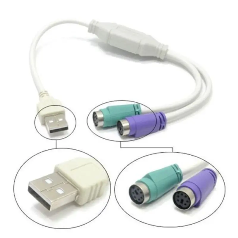 

1pc USB Male to PS2 Female Cable Adapter Converter Use For Keyboard Mouse