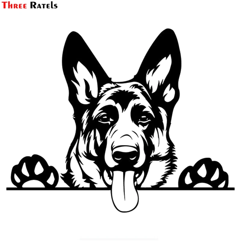 

Three Ratels FTZ-2291 Modern Art Funny Animal Vinyl Car Sticker German Shepherd Dog Decal