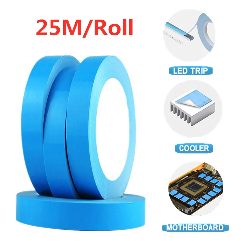 

25M/Roll Double-sided Tapes Conductive Adhesive Tape 3/5/8/10/12/15/18/20mm Super Strong Thermal For Chip PCB LED Strip Heatsink