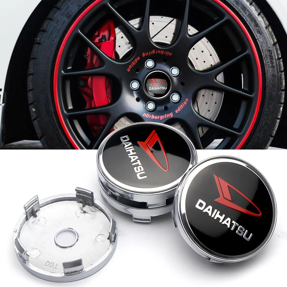 

4pcs Car Emblem Wheel Center Hub Cap Rim Refit Creative Badge Covers Decoration Sticker For Daihatsu Terios Sirion Mira Materia