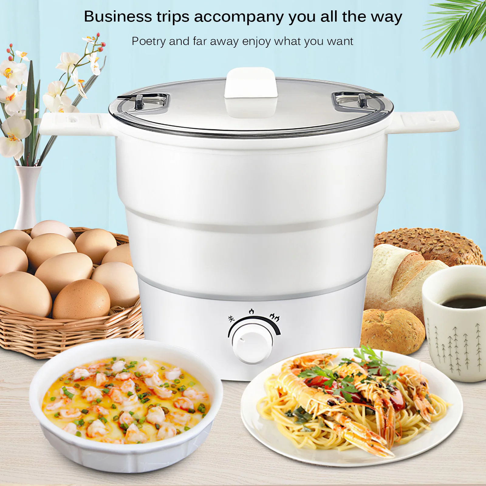 

Multifunctional Portable Travel Pot Travel Folding Pot Silicone Multifunctional Electric Boiling Pot