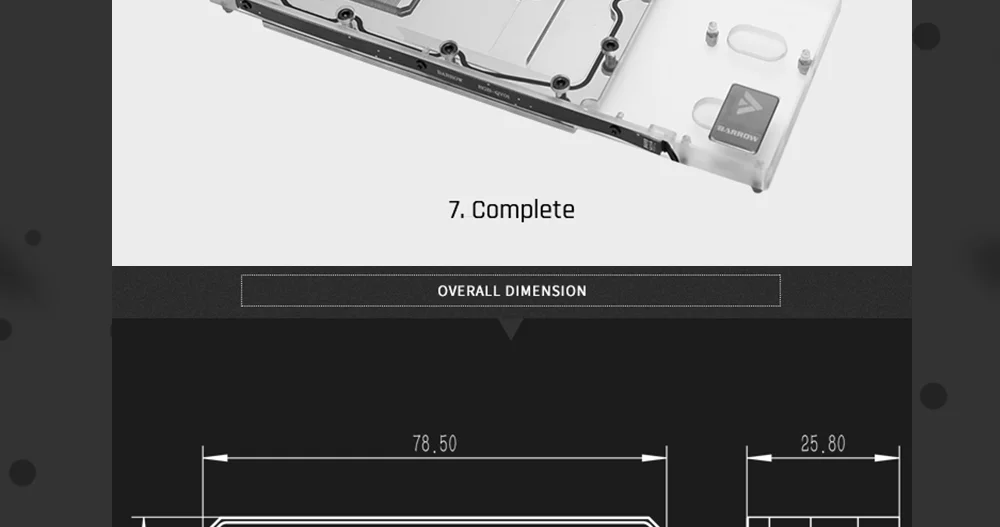 Barrowch FBQTS90-01, цифровой дисплей мост для курган GPU Блок, вертикальный выделенный 90 градусов мост разъем