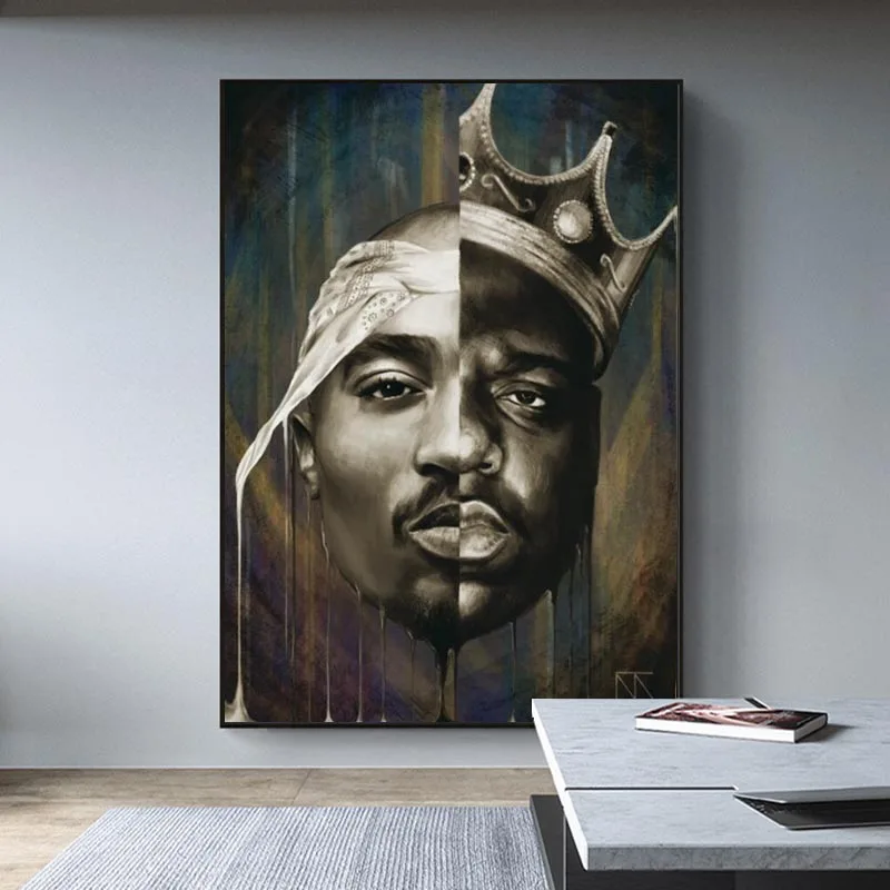 Biggie настенные художественные плакаты и портрет 2PAC Тупак принты абстрактный