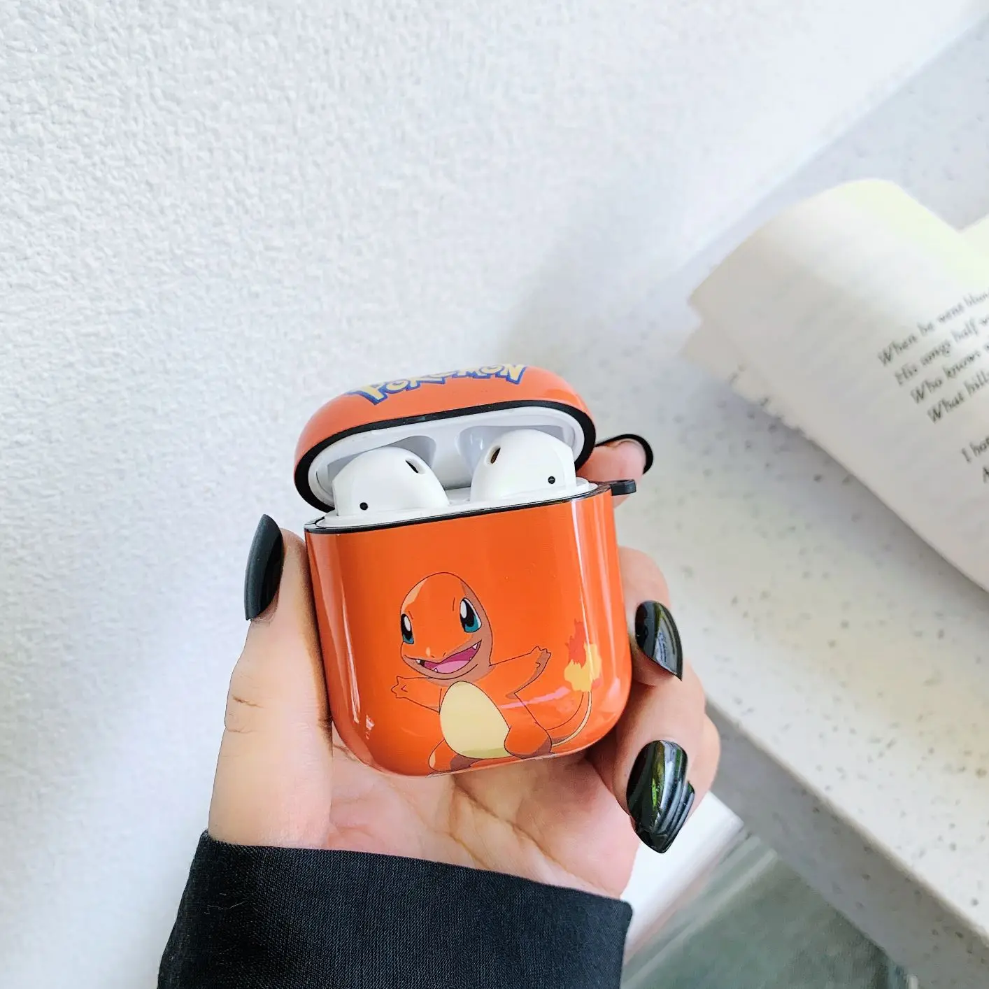 Чехол для наушников с Bluetooth для Airpods милый силиконовый защитный чехол для наушников с узором для Airpods 2 с кольцом-крючком