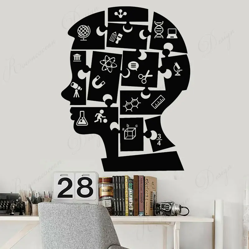 

Boy Puzzles Education Chemistry Physics School Wall Stickers Vinyl Home Decor Reading Room Study Decals 4337