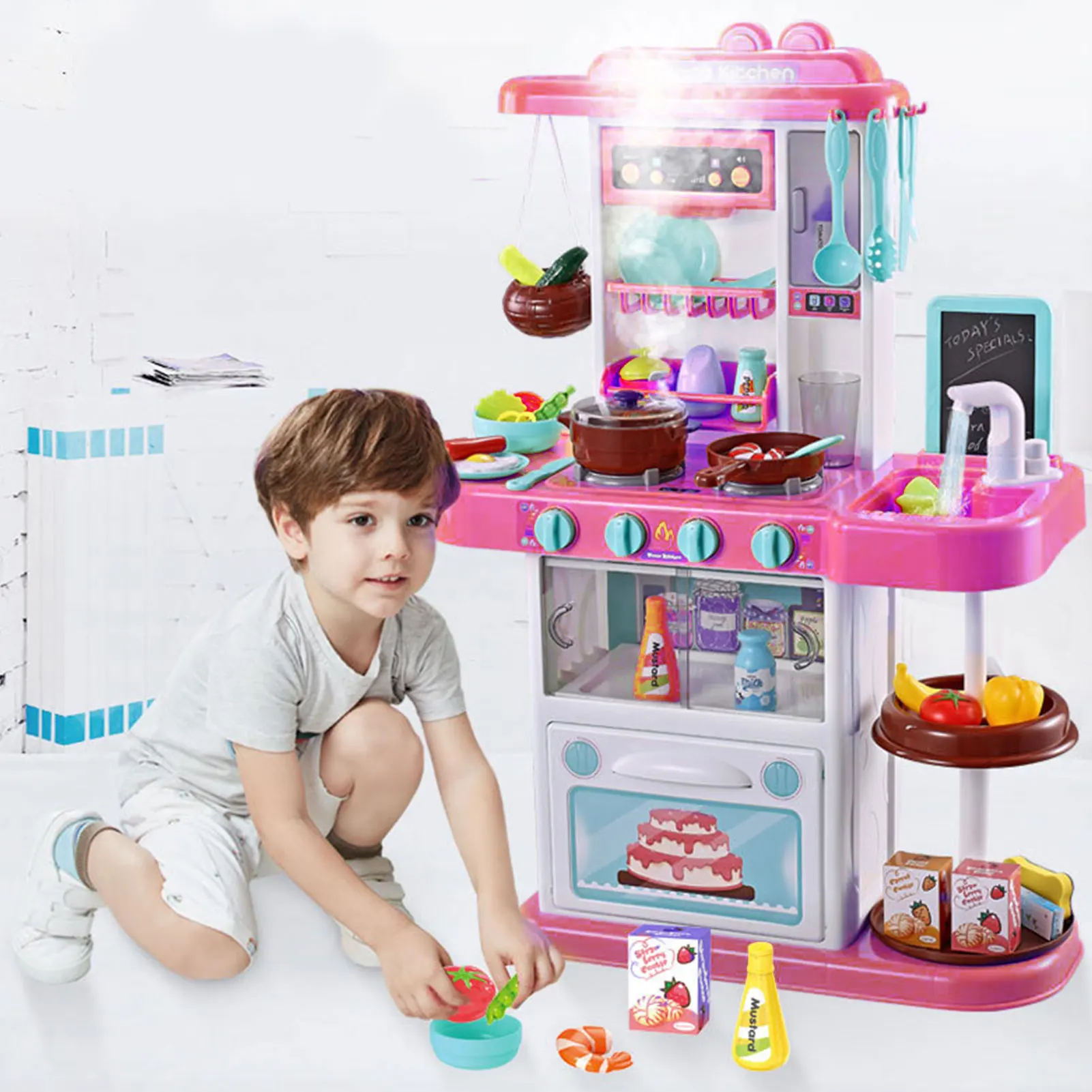 

Kids Kitchen Toys 36/42pcs Pretend Play Simulation Kitchen Children's Cooking Toys 2-5 Years Kitchen Toys Set