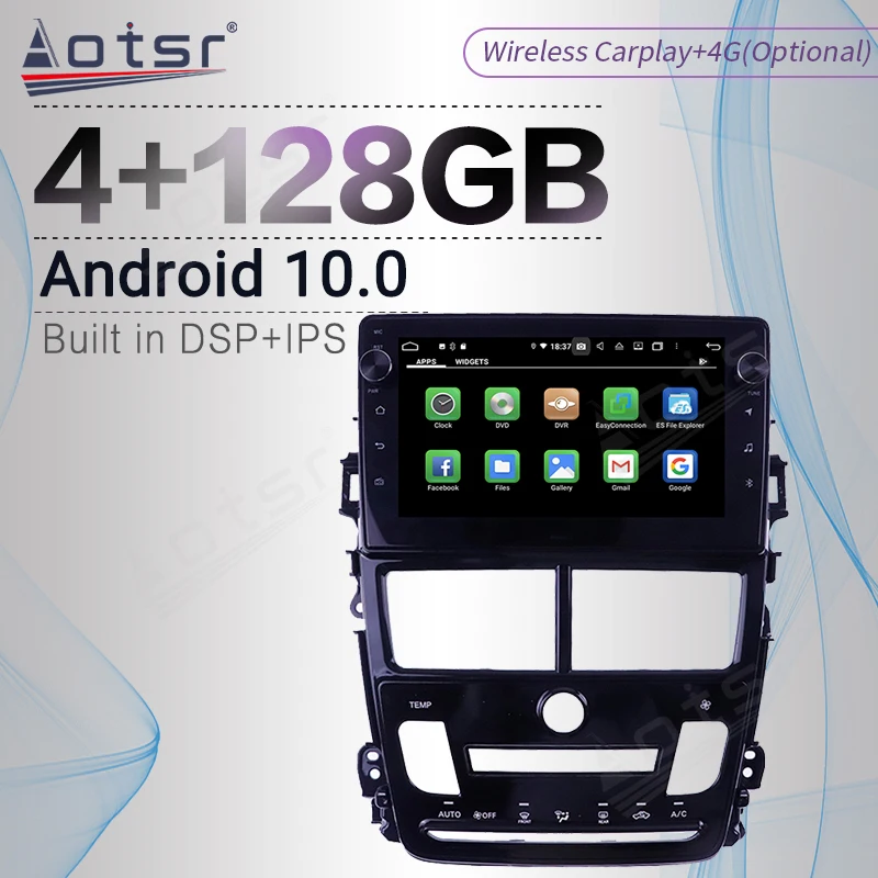 

Carplay 128G For Toyota Yaris Vios 2017-2020 Android Radio Tape Recorder Car Multimedia Player Stereo Head Unit GPS Navi No 2din