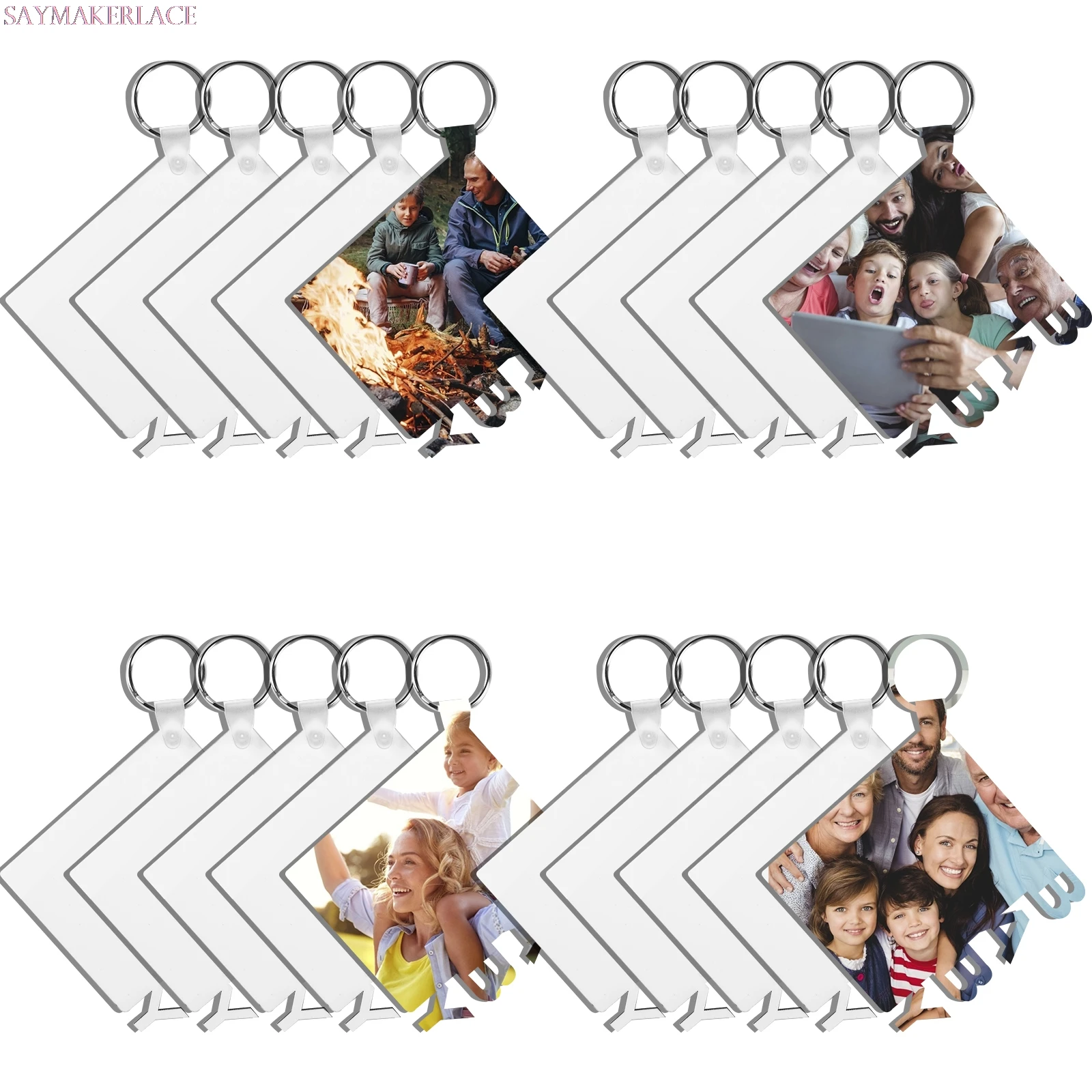 

20 pcs 2021 graduation sublimation blanks keychains DIY MDF Heat Transfer Keychain