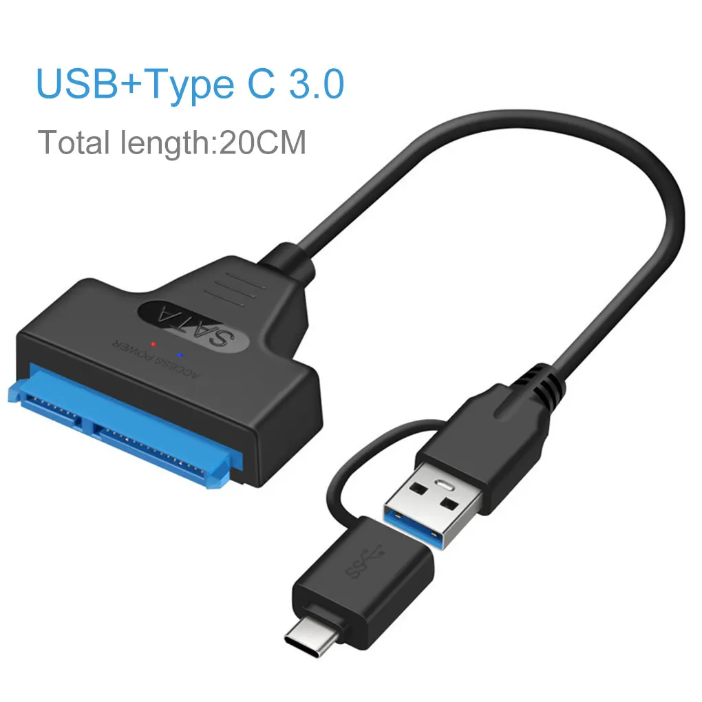 

Кабель USB SATA к USB 3,0, адаптер 2 в 1, кабель быстрой передачи данных типа C SATA, кабель для жесткого диска 2,5 дюйма HDD/SSD