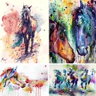 Алмазная живопись, алмазная живопись, 5D Вышивка, квадратная, круглая картина, животное, лошадь, стразы, вышивка крестиком, украшение для дома, подарок