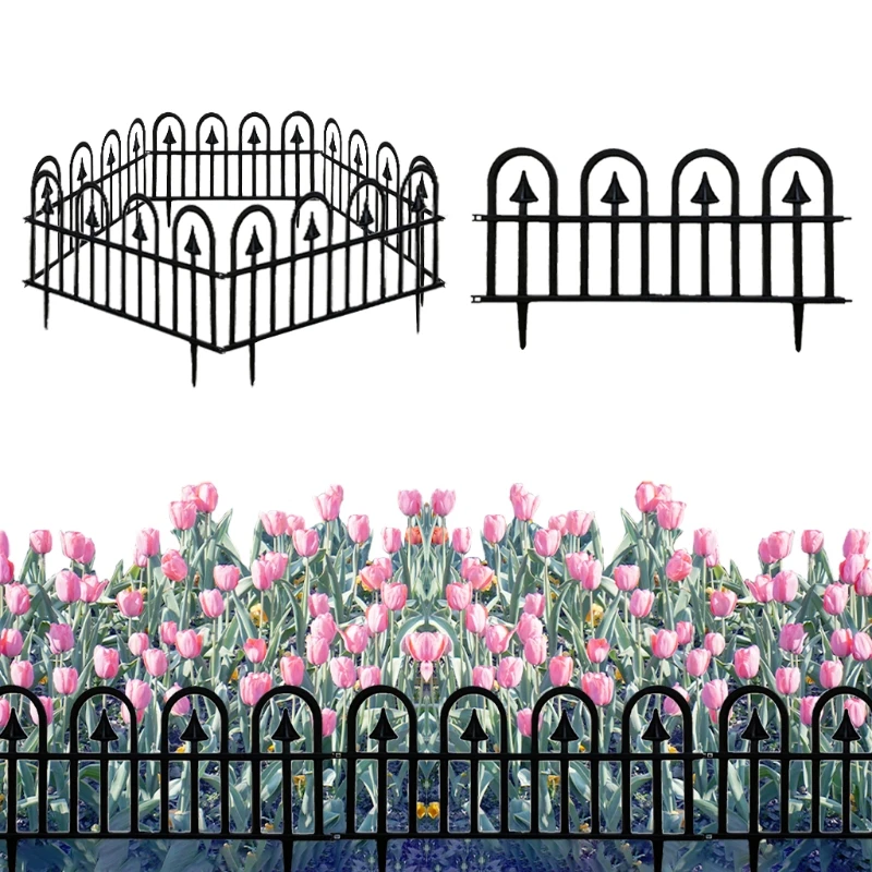 

5 Pcs Garden Decorative Fences Landscape Border Plastic Fencing Panels Outdoor Plant Bordering Lawn Edging Fence for Yard Garden