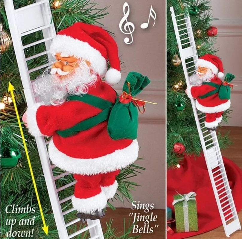 

2021 New Year Christmas Electric Santa Claus Climbing Ladder Christmas Decoration Christmas Tree Decoration Kids Toy Gift