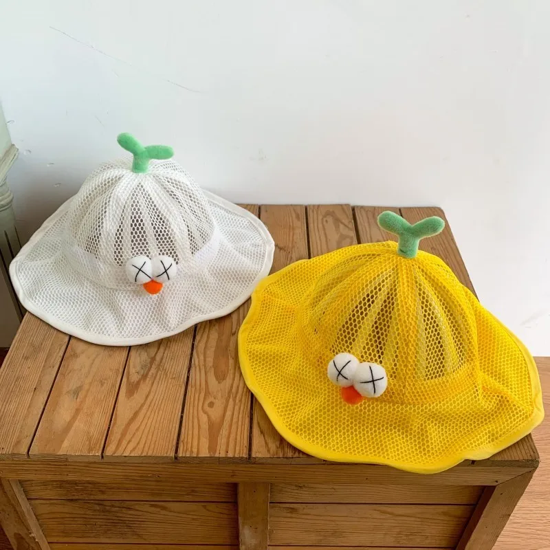 

Summer Funny Cartoon Thin Mesh Fisherman Kids Hat Boy Girl Cute Sun Protection Breathable Adjustabl Baseball Cap Children's