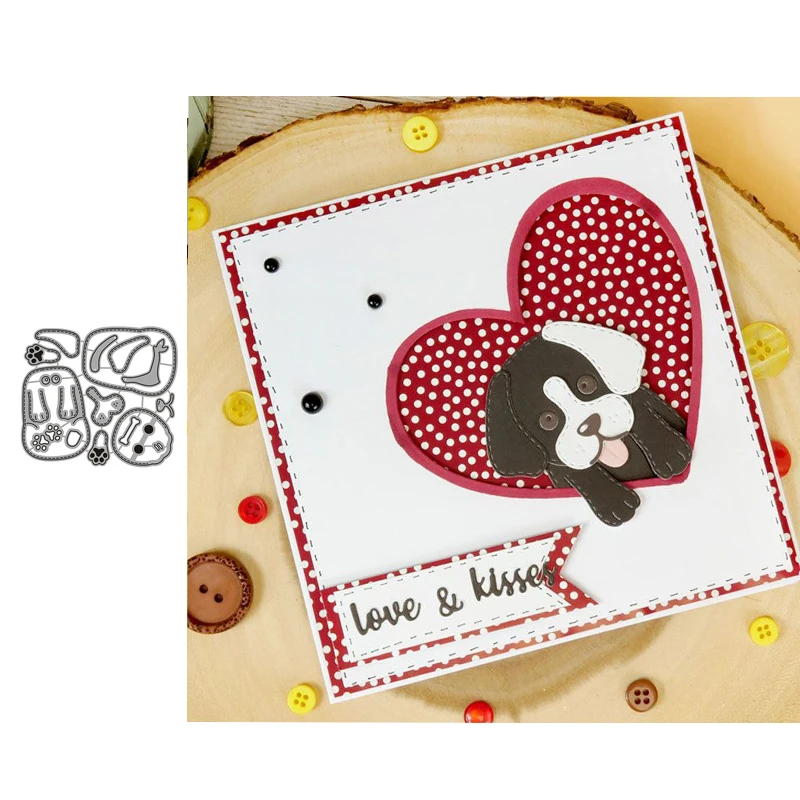 

Dogs Avatar Frame Craft Mold Metal Cutting Dies for Scrapbooking Stencil Knife Mould Blade Punch Model Decor Die Cut Template