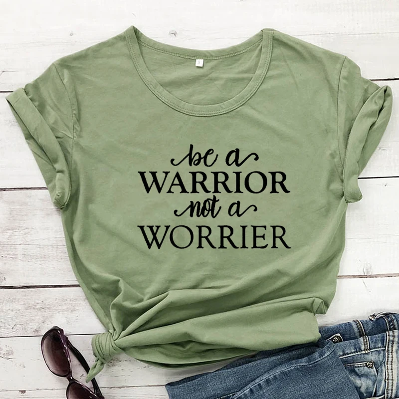 

Футболка унисекс с изображением героев мультфильма «Be A Warrior Not A Worrier»