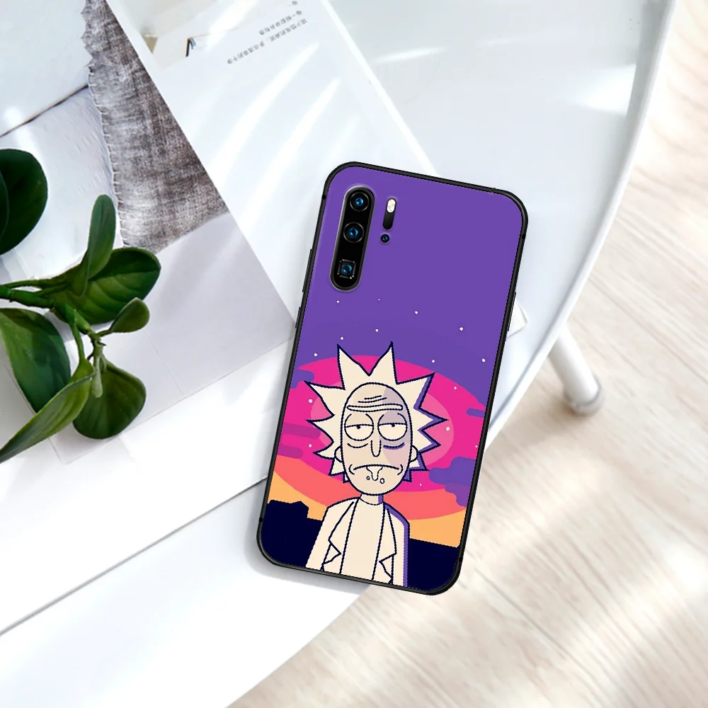 

Cartoon Ricks And Mortys Phone Case For Huawei P Mate Smart 10 20 30 40 Lite Z 2019 Pro black Back Soft Hoesjes Tpu Coque Luxury