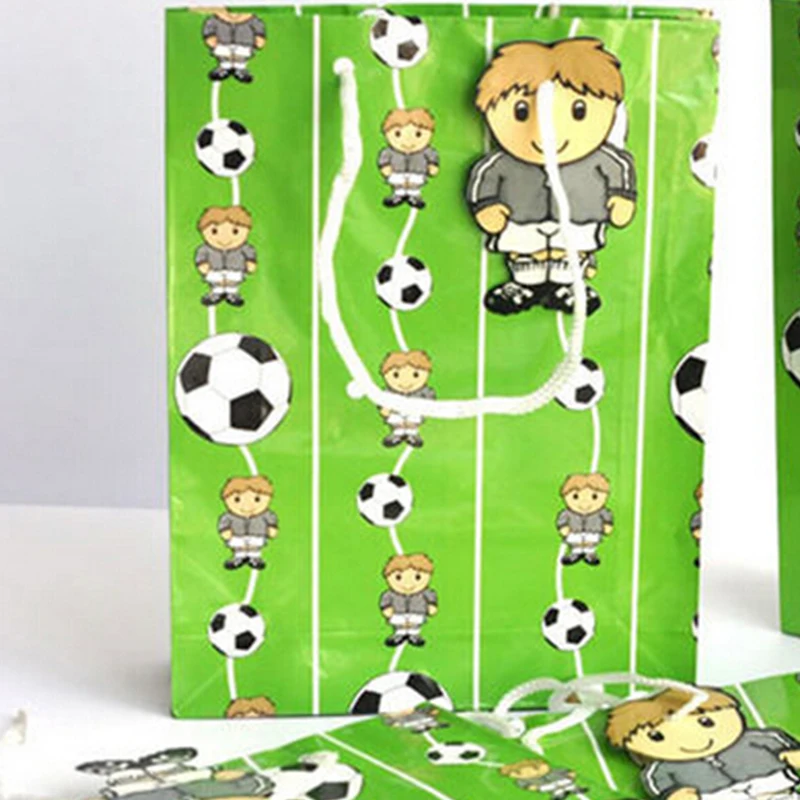 6 шт Подарочная бумажная сумка Футбольная Вечеринка для мальчика день рождение