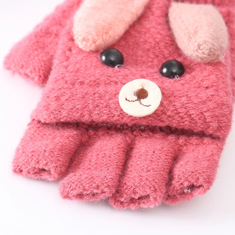 Зимние рождественские детские теплые перчатки для начальной школы кашемировые