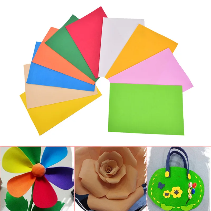 10pcs/pack Lowest Price 10 color A4 Thick Multicolor Sponge Foam Paper Fold scrapbooking Craft DIY | Канцтовары для офиса и