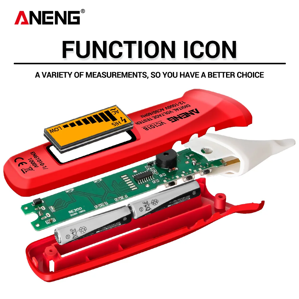 

Aneng VC1018 Elektrische Sensor Tester Pen Digitale Intelligente Ac Voltage Meter 1000V Voltmeter Buzzer Detector Voor Tool