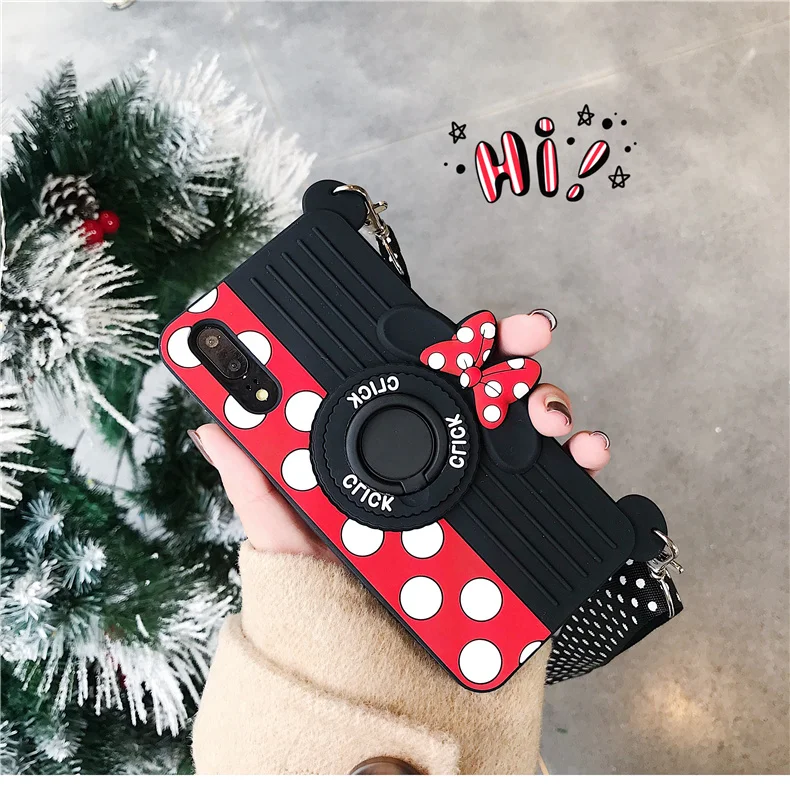 Милый 3D мультфильм милый Минни камера чехол для huawei P20/P30/Pro/mate 20 Pro/Nova 4 Fundas Мягкий силиконовый чехол для телефона