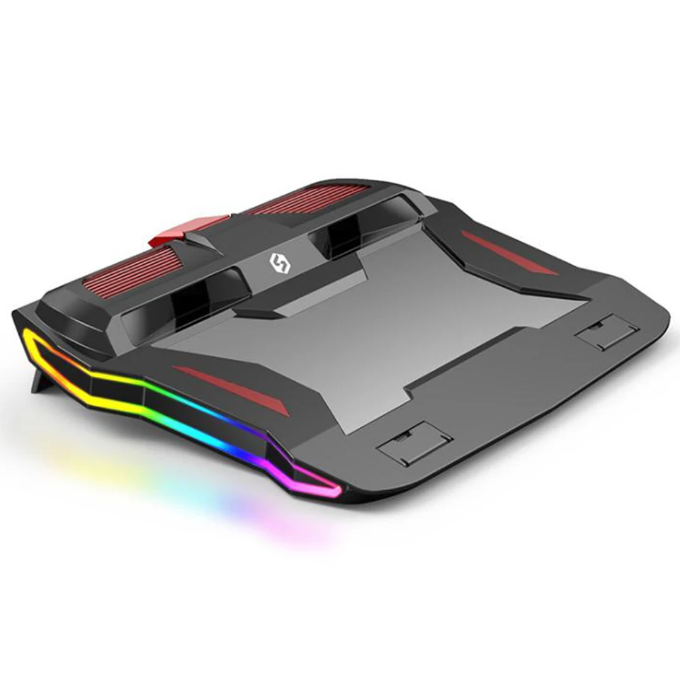 

Laptop cooling pad, dual turbocharger radiator, with excellent mute effect, USB socket design, suitable for laptops under 17''