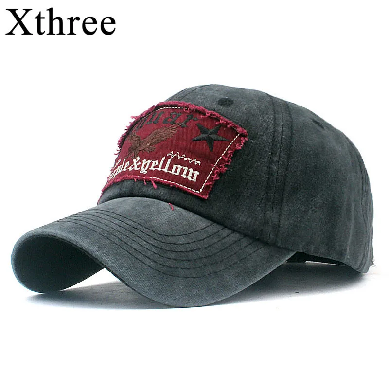 Бейсболка Xthree в стиле кэжуал для мужчин и женщин хлопковая Кепка с вышивкой хип