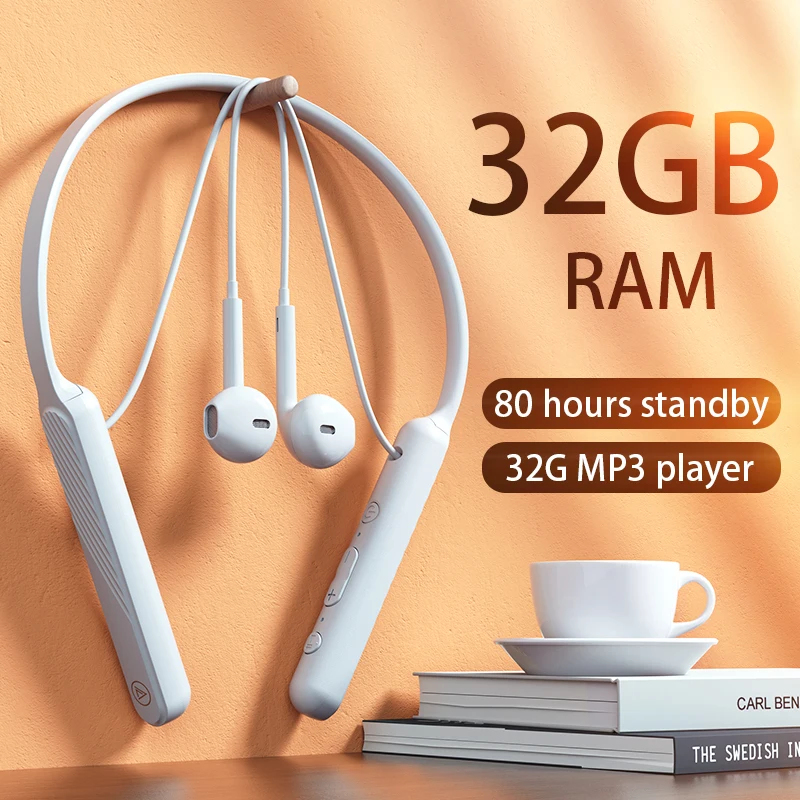 

For Xiaomi Huawei Neckband Earphones Wireless Bluetooth Sport Headphone Stereo Dual Listening 32GB MP3 Audio Waterproof Headsets